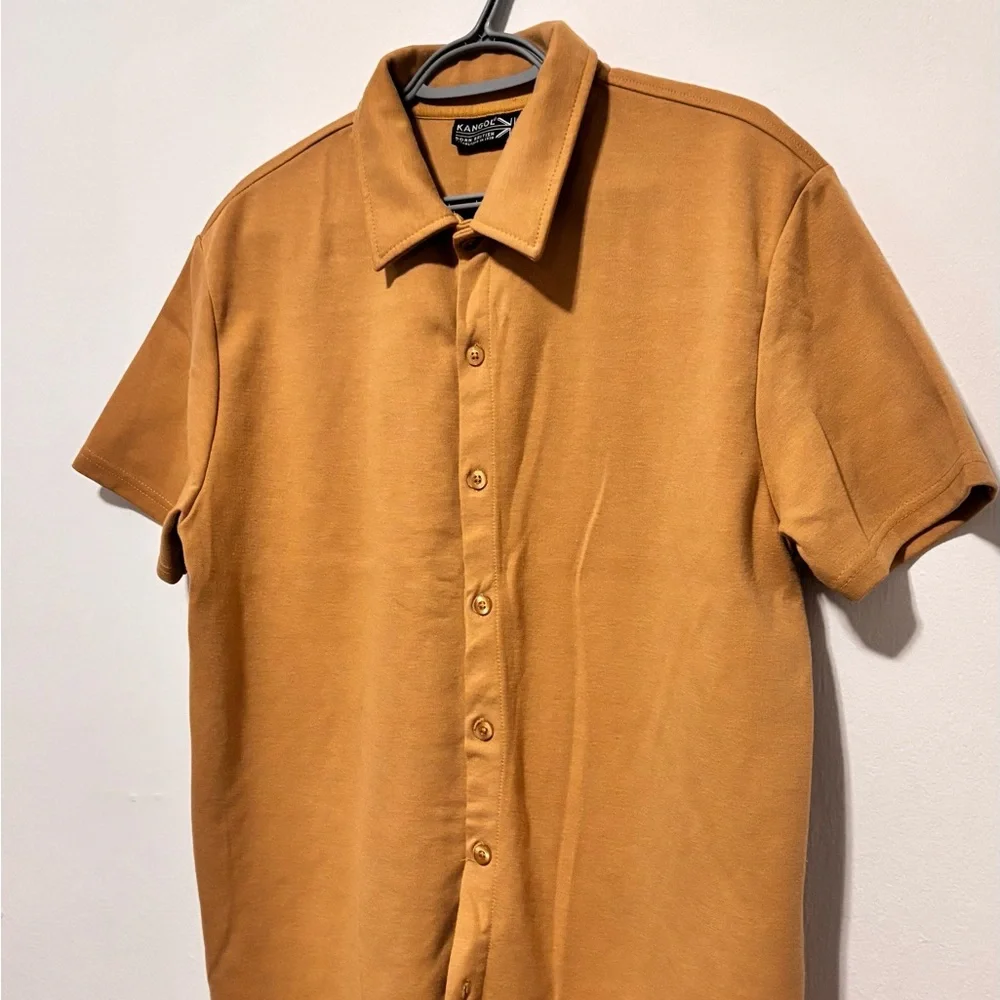 Kangol Men's Camel Button Down Shirt - Picture 3 of 7